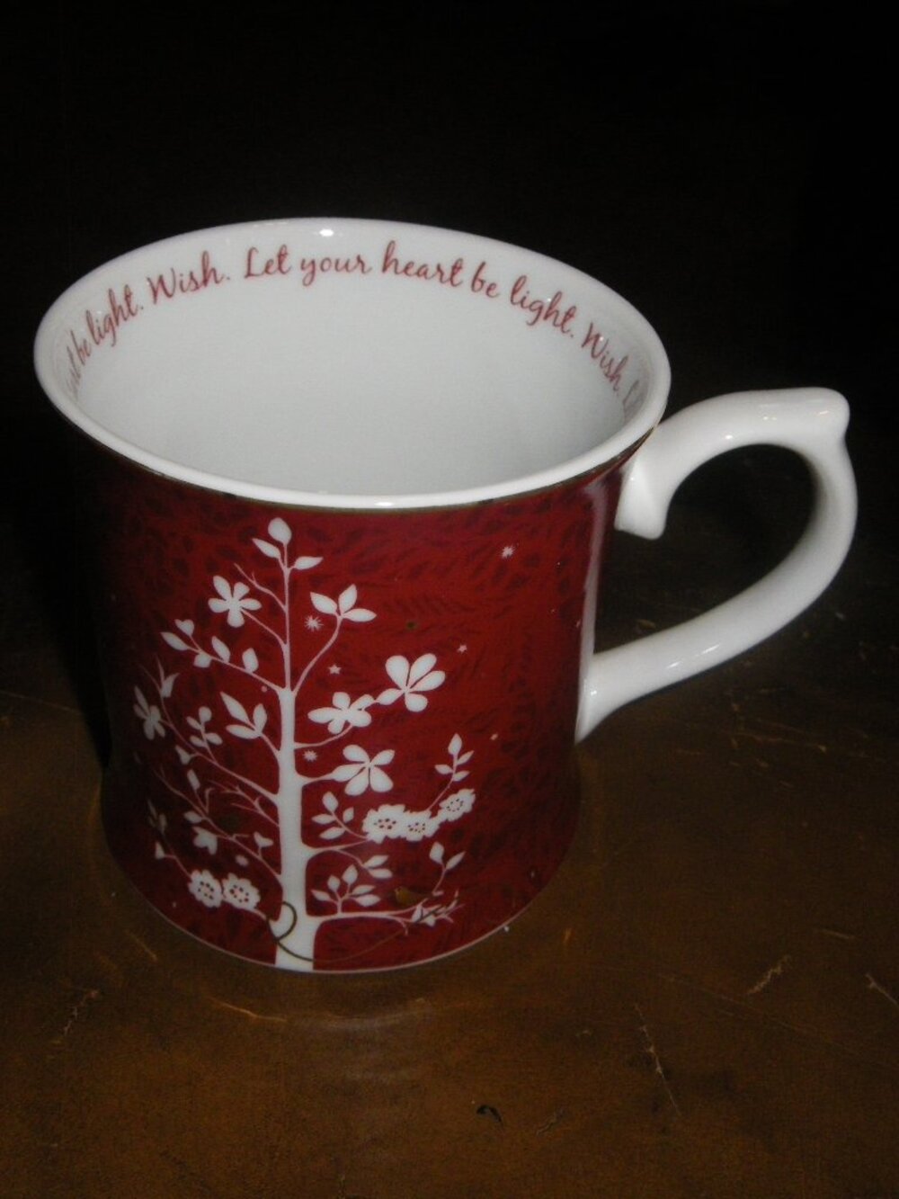 Starbucks 2009 Coffee Mug Red White Gold Bird By Rosanna Christmas Holiday 12oz